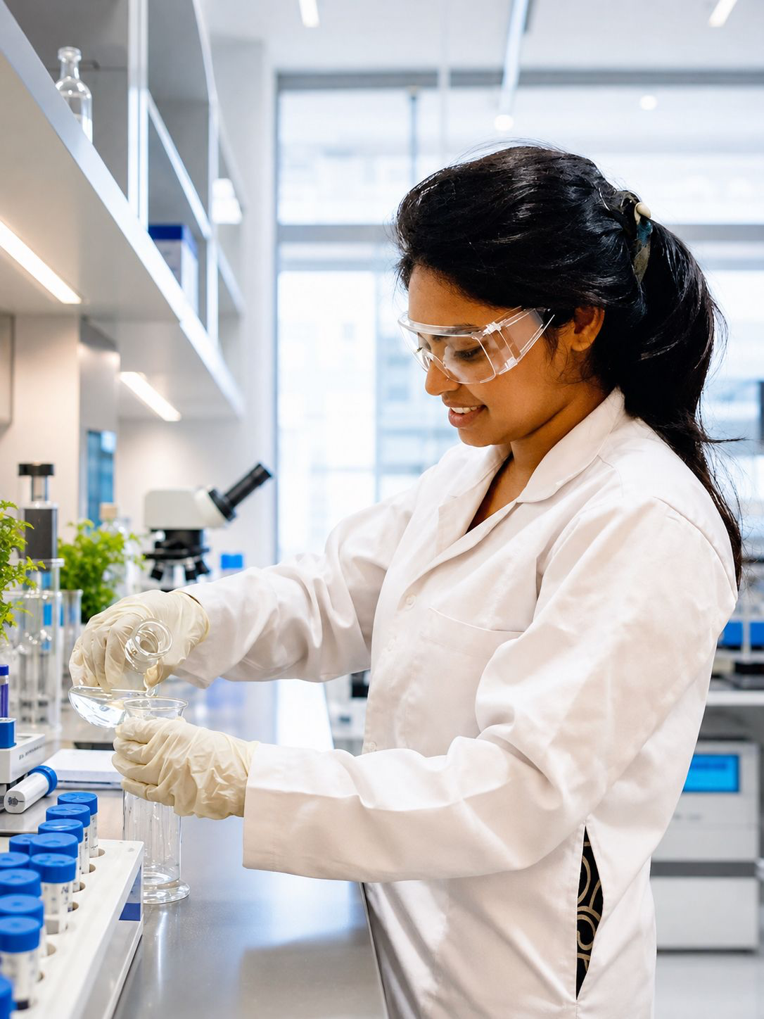 Sanali Jayalath conducting laboratory research